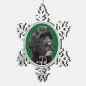 Portugees Water Dog Snowflake Ornament Green (Rechts)