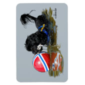 Portugees Water Hond 2 met Boei Bal Magneet (Verticaal)