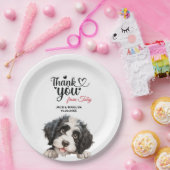 Portugees water hond bruiloft dank u papieren bordje (Feest)