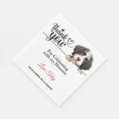 Portugees water hond bruiloft dank u servet (Hoek)