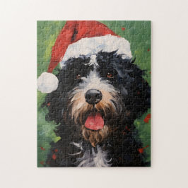 Portugees water hond Kerstborstel schilderen Legpuzzel