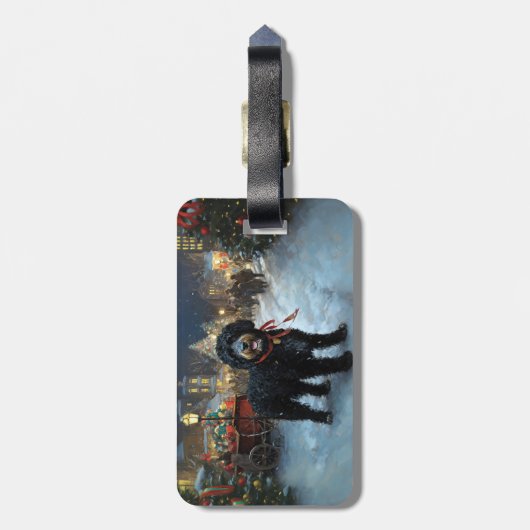 Portugees Water Hond Kerstfeest Seizoen Bagagelabel (Achterkant verticaal)