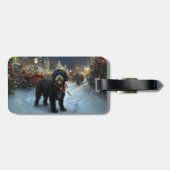 Portugees Water Hond Kerstfeest Seizoen Bagagelabel (Achterkant horizontaal)