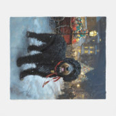 Portugees Water Hond Kerstfeest Seizoen Fleece Deken (Voorkant (Horizontaal))