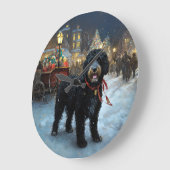 Portugees Water Hond Kerstfeest Seizoen Grote Klok (Hoek)