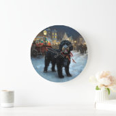 Portugees Water Hond Kerstfeest Seizoen Grote Klok (Huis)