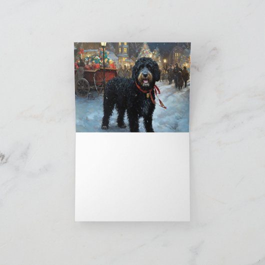 Portugees Water Hond Kerstfeest Seizoen Kaart (Binnen)