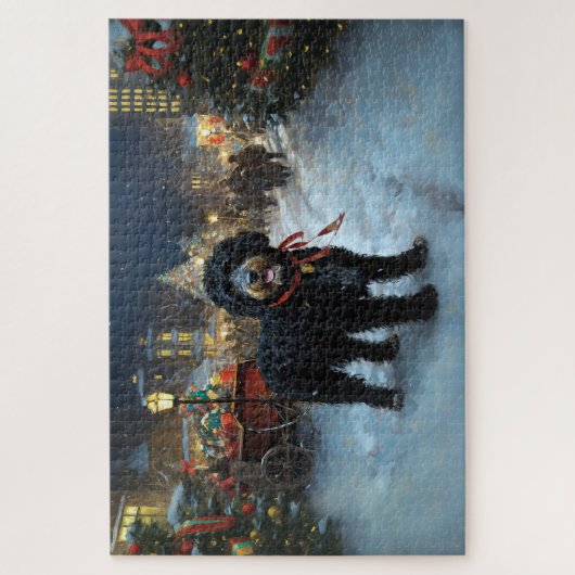 Portugees Water Hond Kerstfeest Seizoen Legpuzzel (Verticaal)