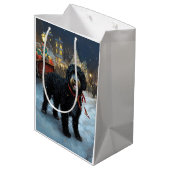 Portugees Water Hond Kerstfeest Seizoen Medium Cadeauzakje (Achterkant Gekanteld)