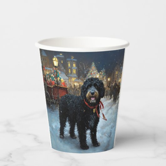 Portugees Water Hond Kerstfeest Seizoen Papieren Bekers (Voorkant)
