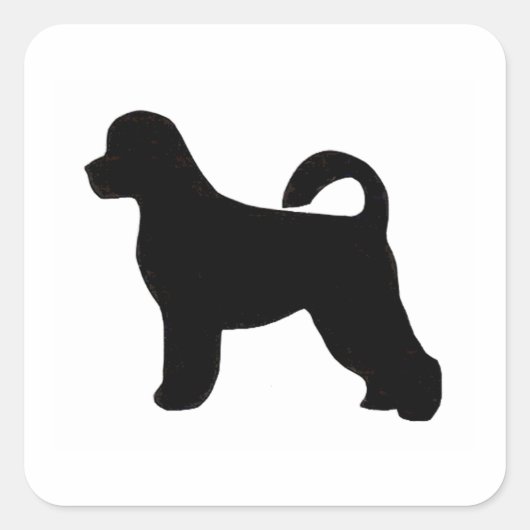 Portugees water hond silhouet.png vierkante sticker (Voorkant)