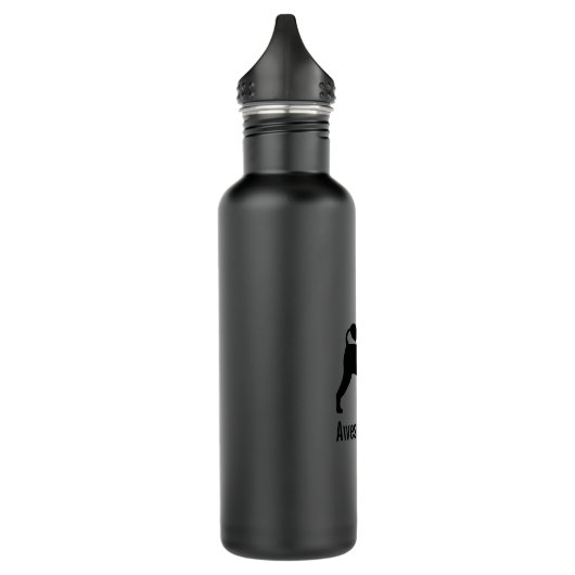 Portugees waterdog Silhouette met aangepaste tekst Waterfles (Links)