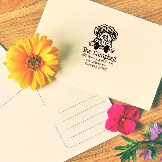 Portugees waterhond, Aangepast terugkeeradres, Rubberstempel