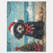 Portugees Waterhond Kerst  Strand Fleece Deken (Voorkant)