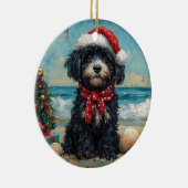 Portugees Waterhond Kerst  Strand Keramisch Ornament (Rechts)