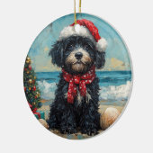 Portugees Waterhond Kerst  Strand Keramisch Ornament (Links)