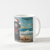 Portugees Waterhond Kerst Strand Koffiemok (Voorkant rechts)