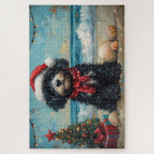 Portugees Waterhond Kerst Strand Legpuzzel (Verticaal)