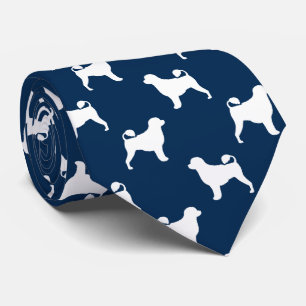Portugees waterhond Silhouettes Patroonblauw Stropdas