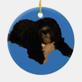 Portugees waterhondenornament keramisch ornament (Achterkant)