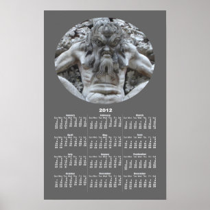 Portugees waterspuwer kalender ~ afdruk poster