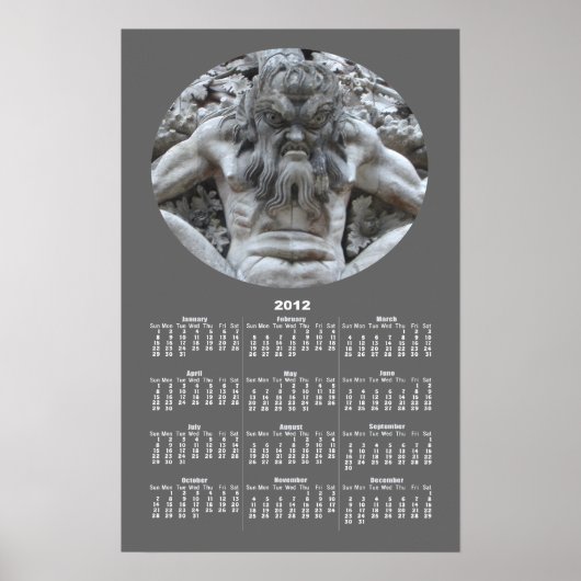 Portugees waterspuwer kalender ~ afdruk poster (Voorkant)