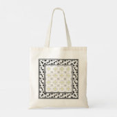 Portugees zwart-wit geel dot Azulejo Art Tote Bag (Achterkant)