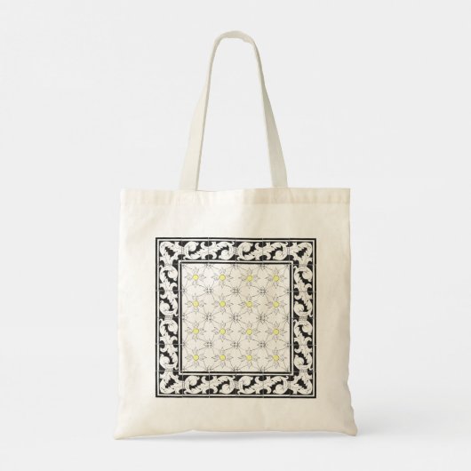 Portugees zwart-wit geel dot Azulejo Art Tote Bag (Achterkant)