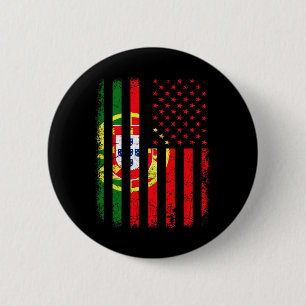 Portugese Amerikaanse Vlag Portugal Amerika Trots  Ronde Button 5,7 Cm
