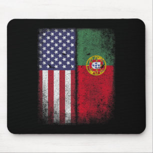 Portugese Amerikaanse Vlag Portugal VS Voor Vrouwe Muismat