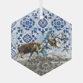 Portugese Azoren volkskunst Glas Ornament (Voorkant)