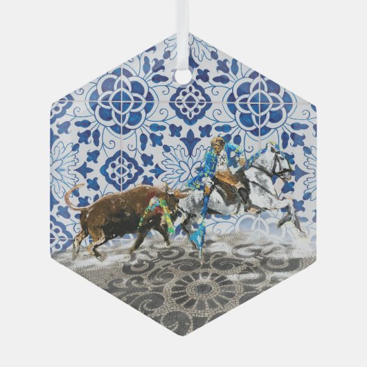 Portugese Azoren volkskunst Glas Ornament (Voorkant)