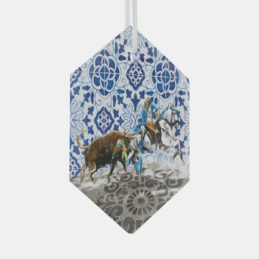 Portugese Azoren volkskunst Glas Ornament (Voorkant Rechts)