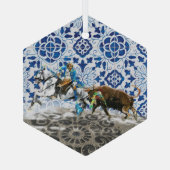 Portugese Azoren volkskunst Glas Ornament (Achterkant)