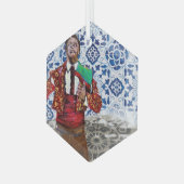 Portugese Azoren volkskunst Glas Ornament (Voorkant links)