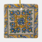Portugese Azuleijo Premium Vierkantige Ornament (Voorkant)