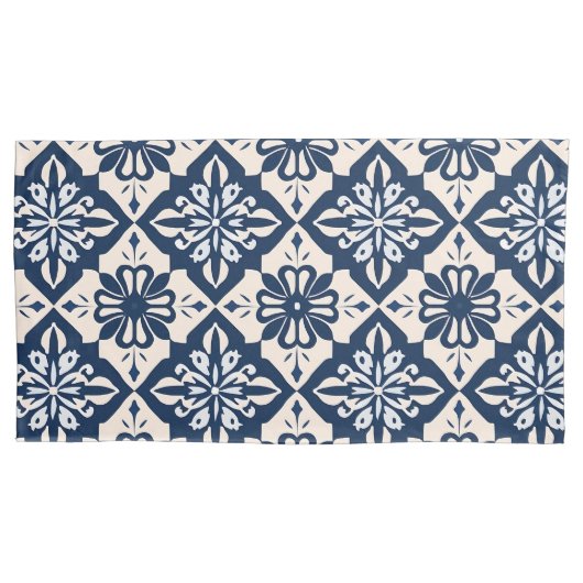 Portugese Azulejo Blauw en Wit Kussensloop (Voorkant-Links)