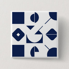 Portugese Azulejo Geometrisch Patroon Knop – Mode Vierkante Button 5,1 Cm
