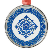 Portugese Azulejo Kerstornament – Blauwe Tegel 