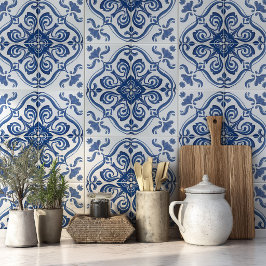 Portugese Azulejo-patroon Mediterrane blauw Tegeltje