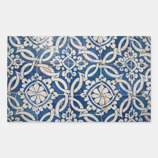 portugese azulejo rechthoekige sticker (Voorkant)