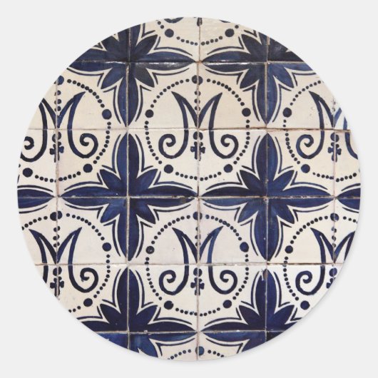 portugese azulejo ronde sticker (Voorkant)