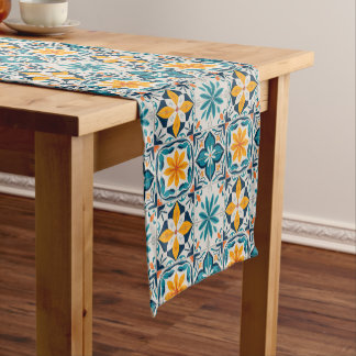 Portugese Azulejo Tafelloper – Blauw & Geel