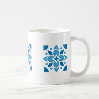 Portugese Azulejo-tegel bloemenmok – Blauwe kerami Koffiemok