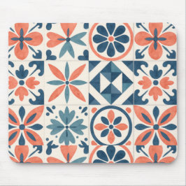Portugese Azulejo-tegelpatroon muismat – Blauw & 