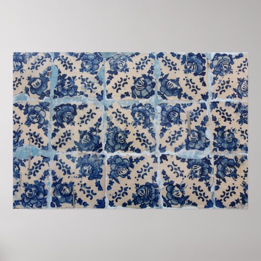 Portugese Azulejo-tegels Poster (Voorkant)