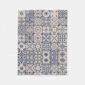 Portugese Azulejo Tegeltje Fleece Deken – Knus Bla (Voorkant)