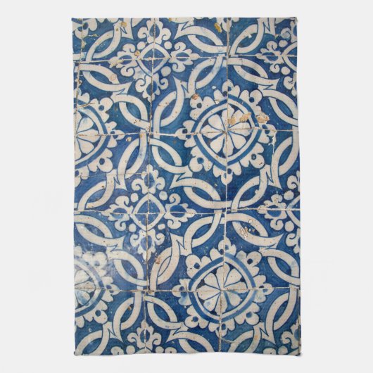  portugese azulejo theedoek (Verticaal)