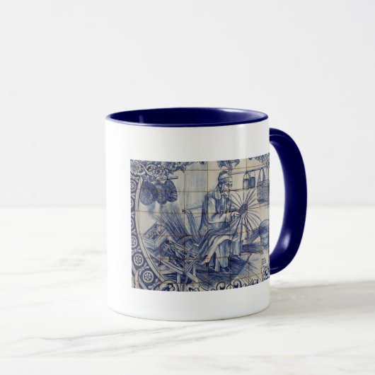 Portugese azulejo-tieren mok (Voorkant rechts)