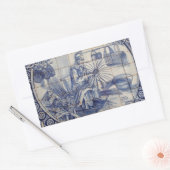 Portugese azulejo-tieren rechthoekige sticker (Envelop)